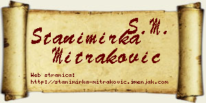 Stanimirka Mitraković vizit kartica